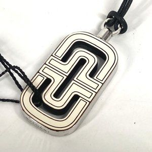 BVLGARI Bulgari Parentesi Logo Accessory Necklace Leather Men's Women's White